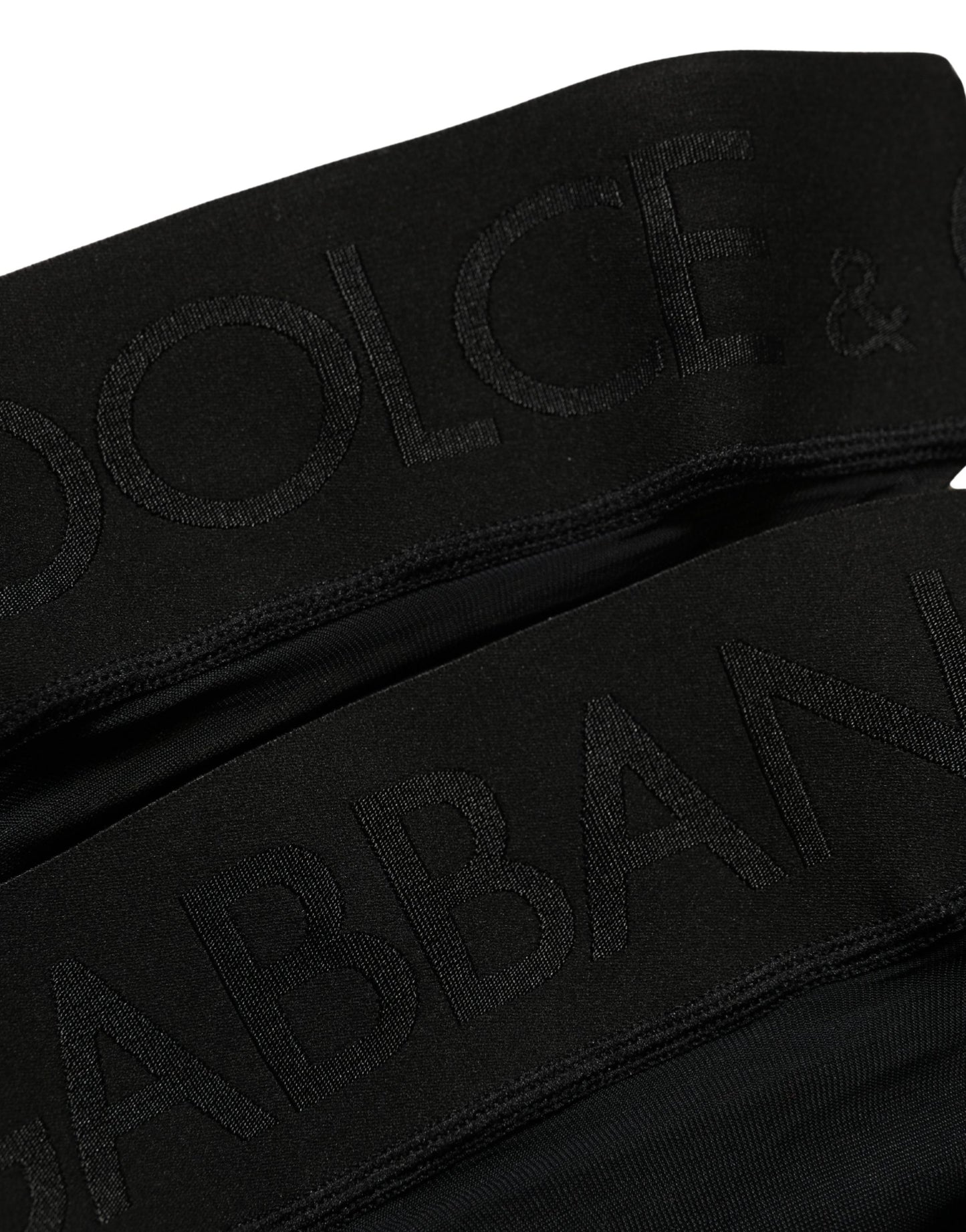 Dolce & Gabbana Black Nylon Logo Calf Long Women Accessory Socks