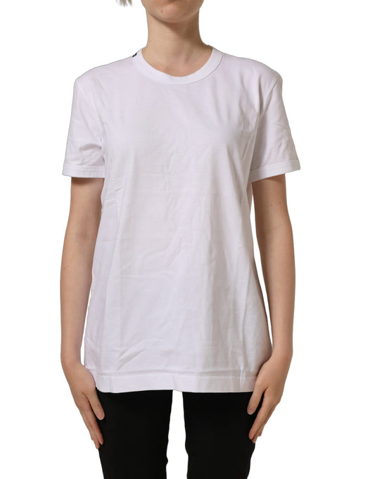 Dolce & Gabbana White Cotton Crew Neck Short Sleeves T-shirt