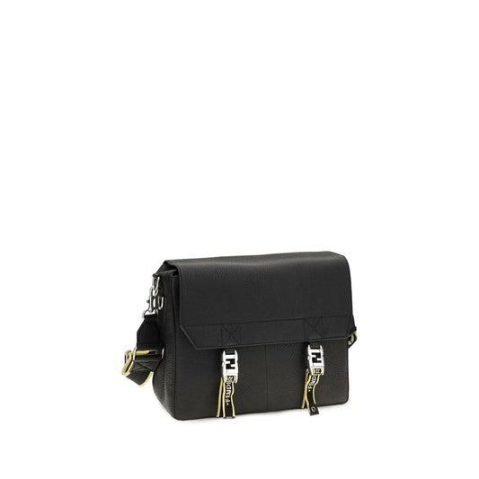 Fendi Black Calf Leather Bos Taurus Shoulder Bag