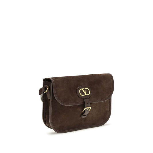 Valentino Garavani Brown Calf Leather Bos Taurus Shoulder Bag