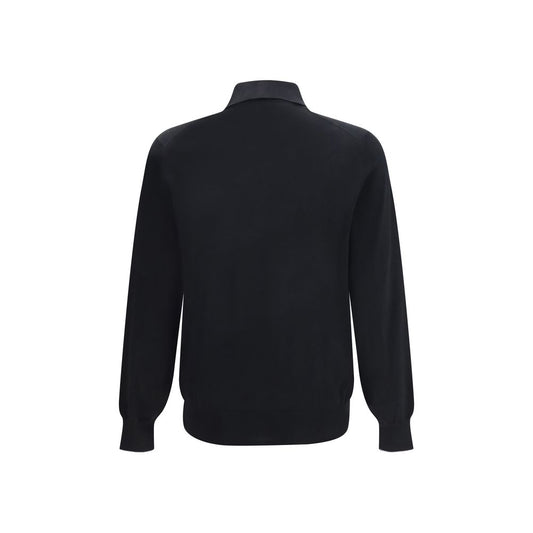 Brunello Cucinelli Black Cotton Long Sleeve T-Shirt