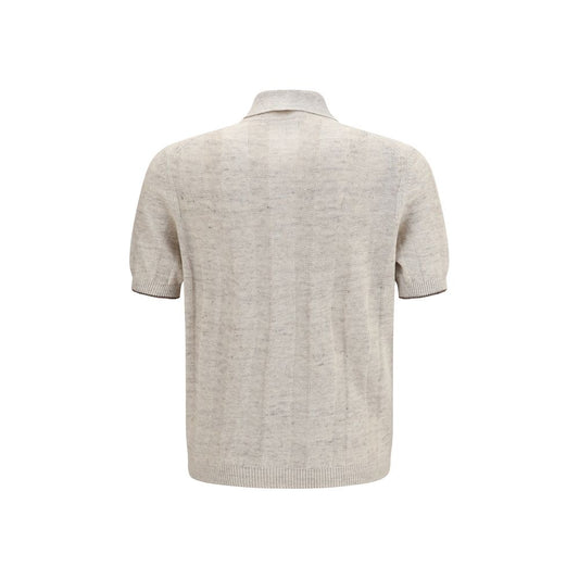 Brunello Cucinelli Beige Cotton Polo Shirt