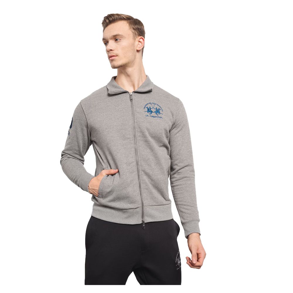 La Martina Gray Cotton Men's Sweater
