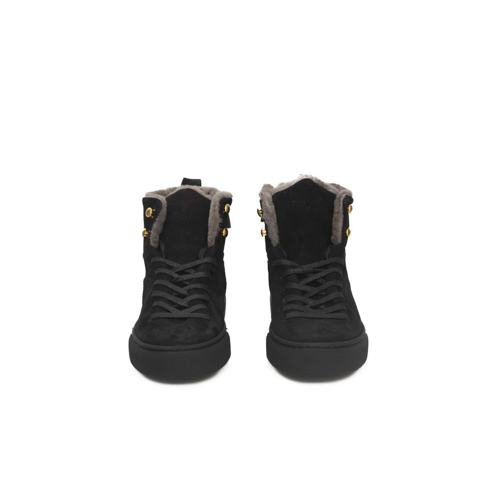 Cerruti 1881 Black Cowhide Women High Sneaker
