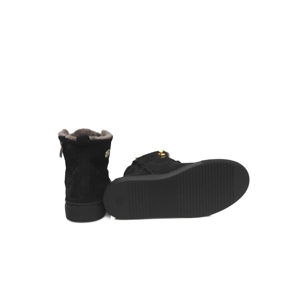 Cerruti 1881 Black Cowhide Women High Sneaker