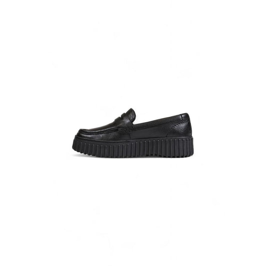 Clarks Black Leather Platform
