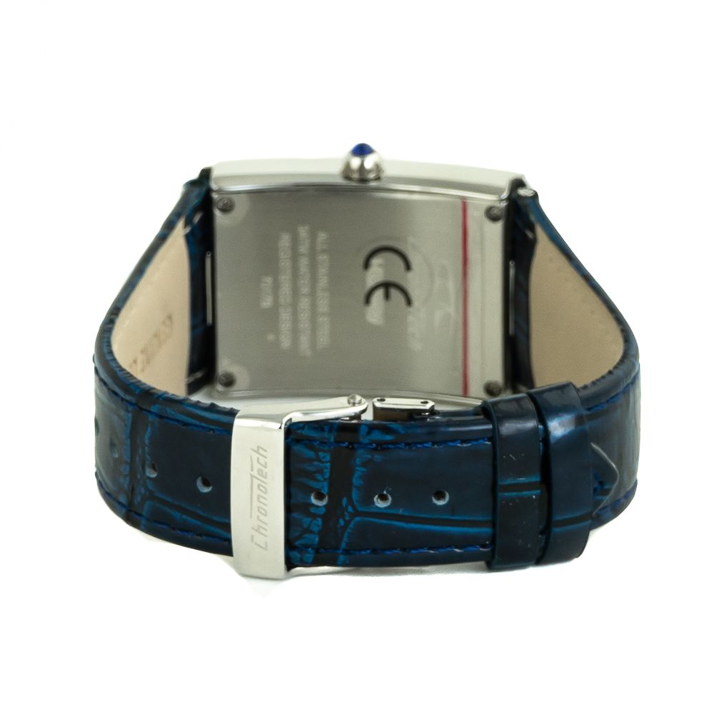 Chronotech Blue Leather Dress Watch