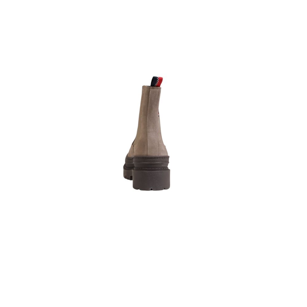Tommy Hilfiger Beige Suede Leather Ankle