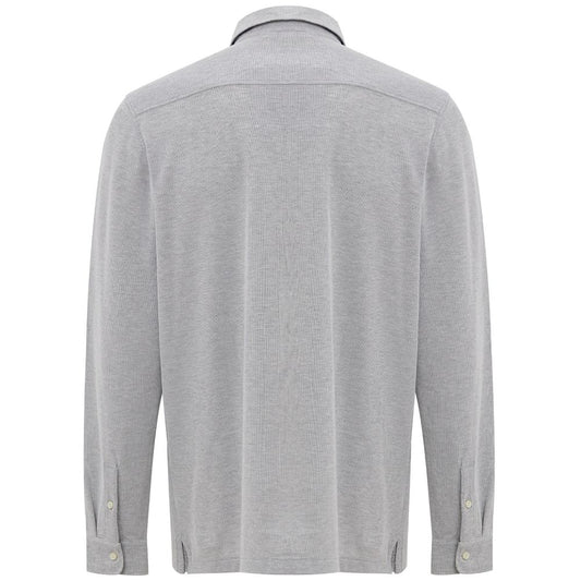 Corneliani Gray Cotton Dress Shirt