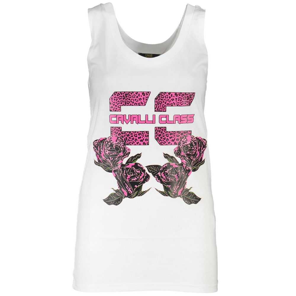 Cavalli Class Bianco Cotton Women T-Shirt