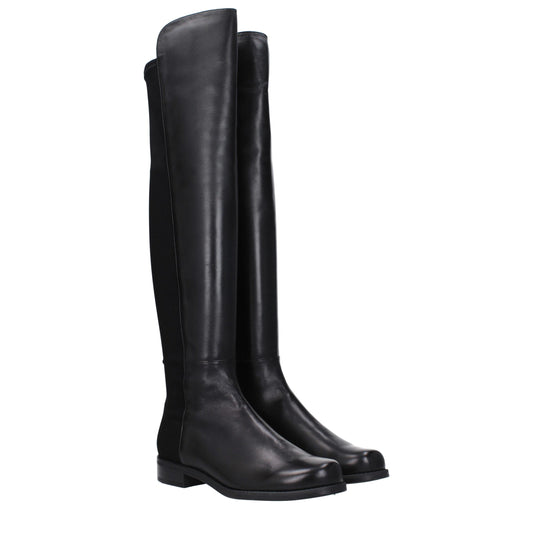 Stuart Weitzman Black Leather Over The Knee
