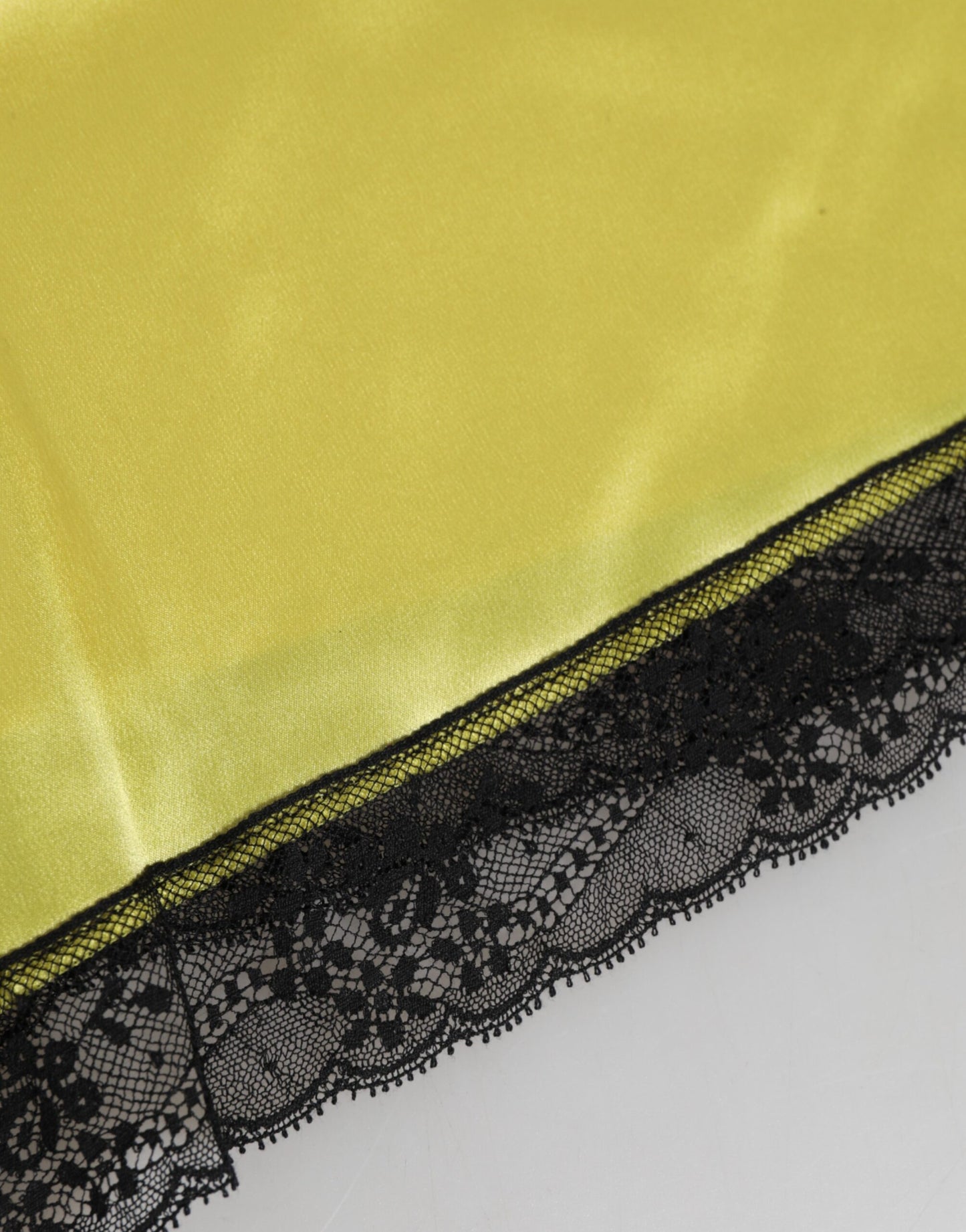 Dolce & Gabbana Yellow Satin Silk Mid Waist Underwear Shorts