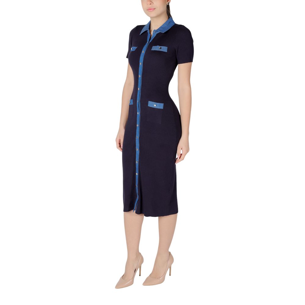 Morgan De Toi Blue Viscose Long Dress
