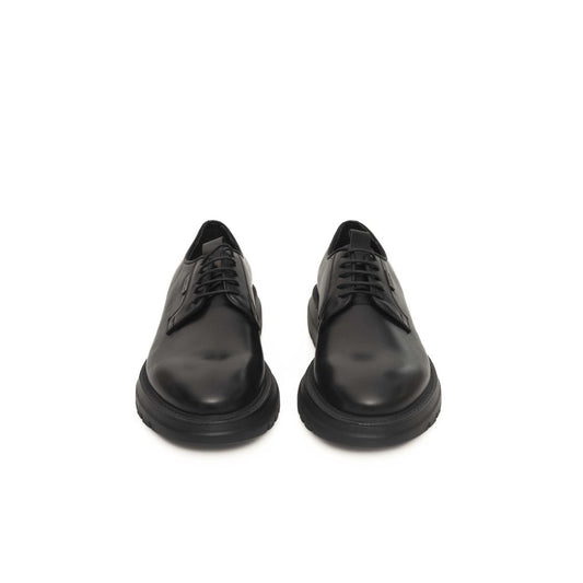 Cerruti 1881 Black Calfskin Men Derby Shoe