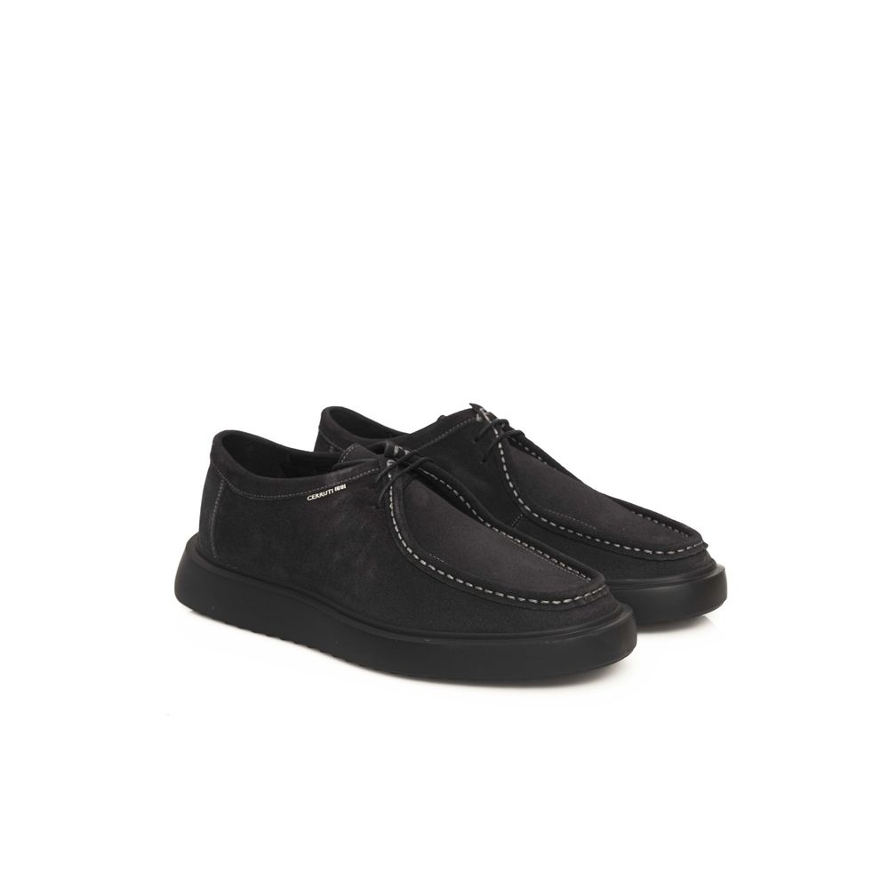 Cerruti 1881 Black Cowhide Men Derby Shoe