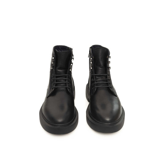 Cerruti 1881 Black Calfskin Men Boot