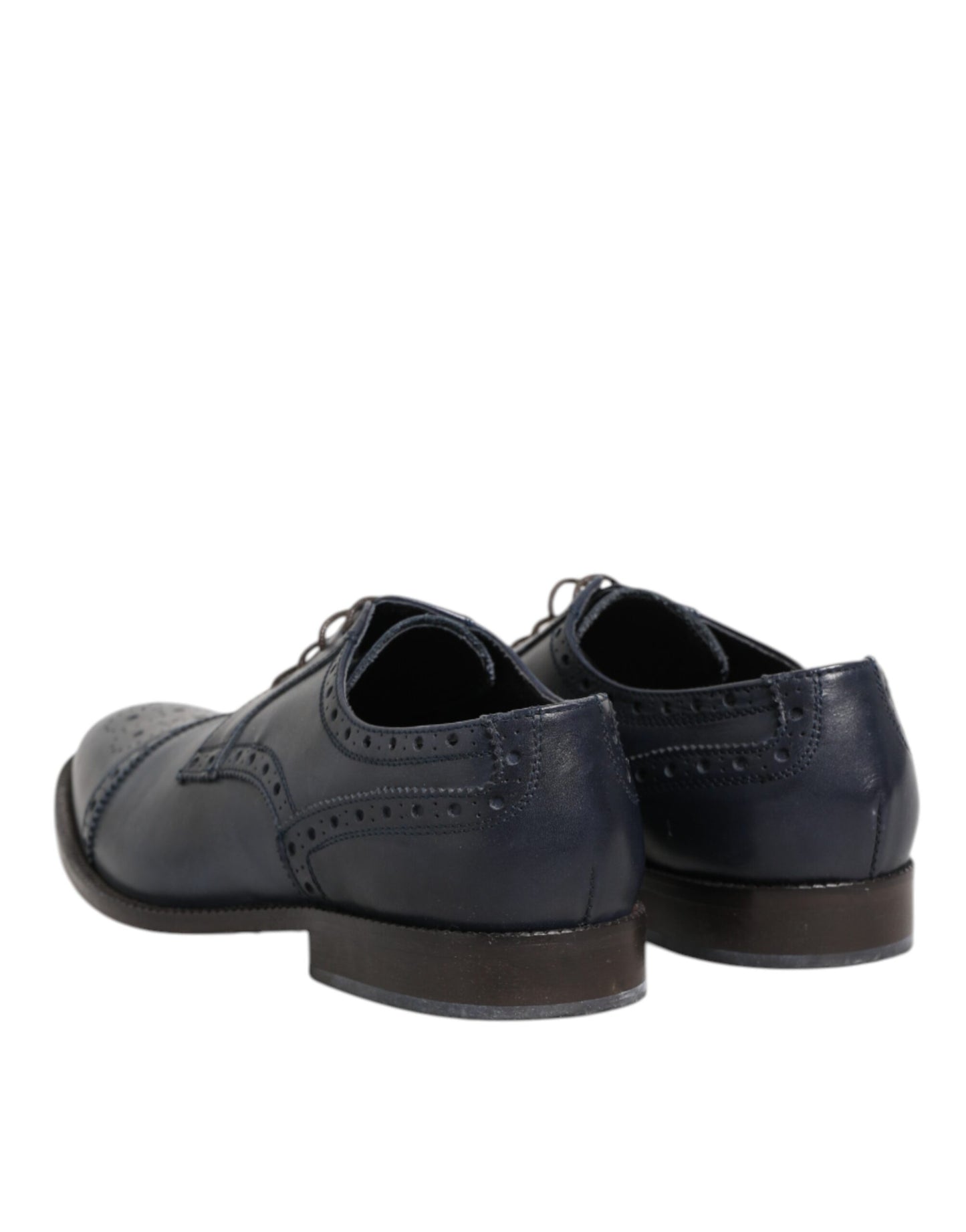 Daniele Alessandrini Blue Leather Wingtip Lace-up Formal Derby Shoes