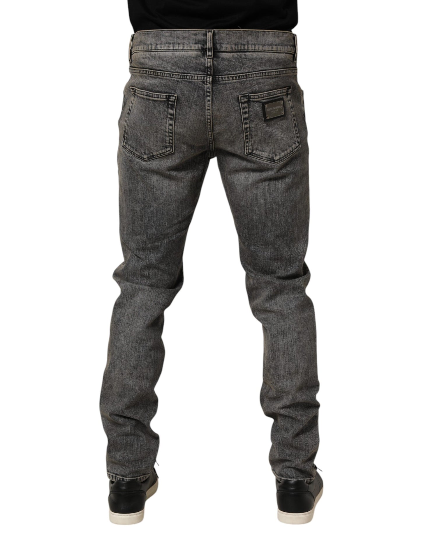Dolce & Gabbana Gray Cotton Stretch Slim Fit Men Denim Jeans