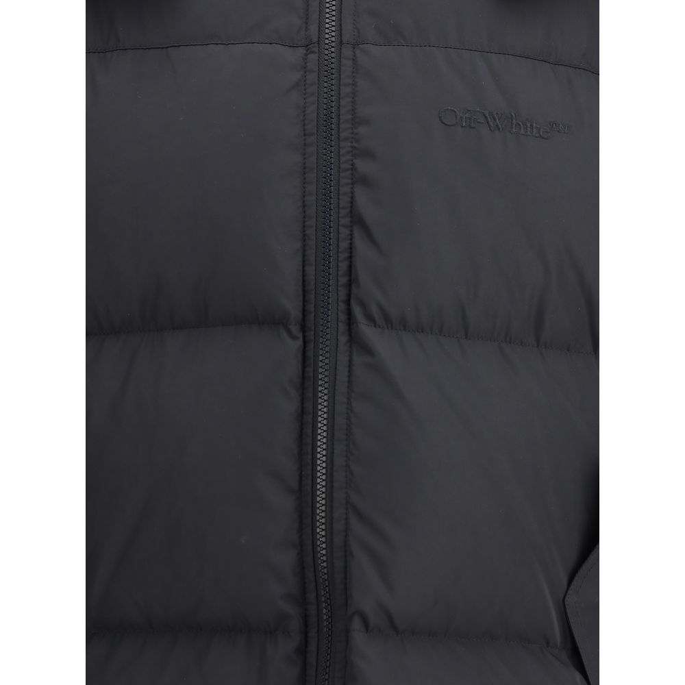 Off-White Hooded Diagonal Arrow Down Jacket
