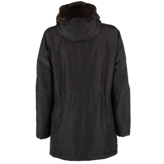 Dolce & Gabbana Black Silk Men Parka