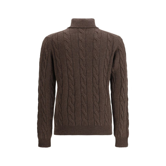 Aragona Cashmere Braided Turtleneck Sweater