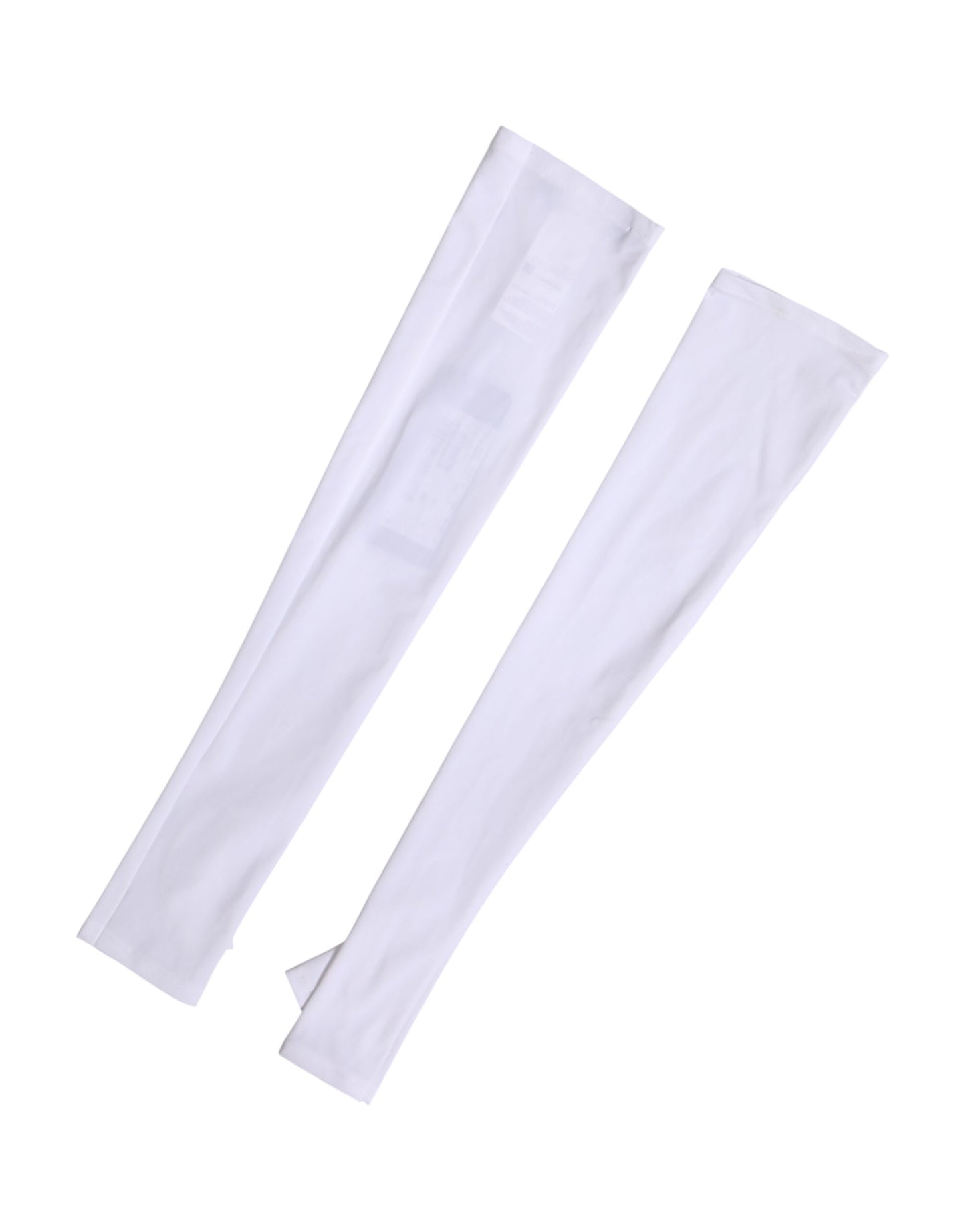 Dolce & Gabbana White Nylon Fingerless Elbow Length Mitten Gloves