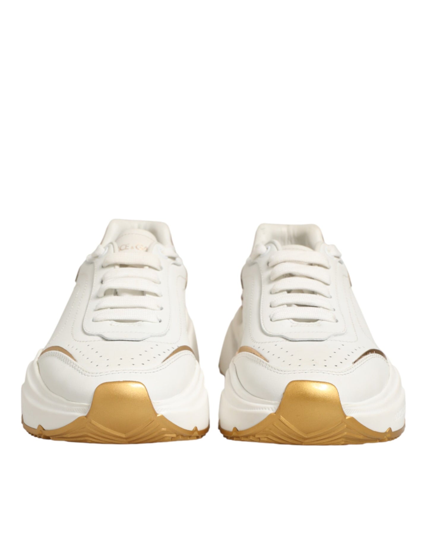 Dolce & Gabbana White Gold Daymaster Low Top Sneakers Shoes