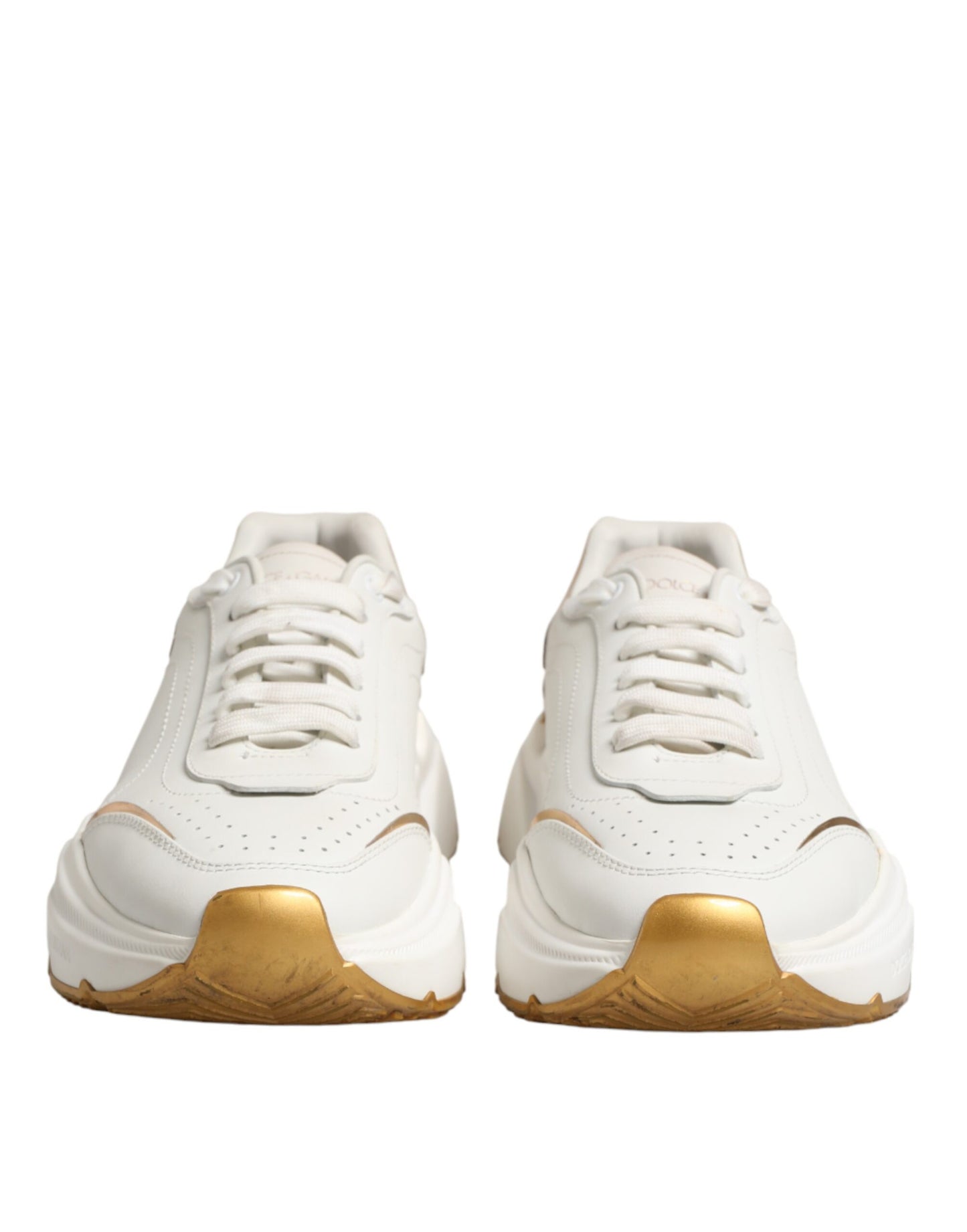 Dolce & Gabbana White Gold Daymaster Low Top Sneakers Shoes