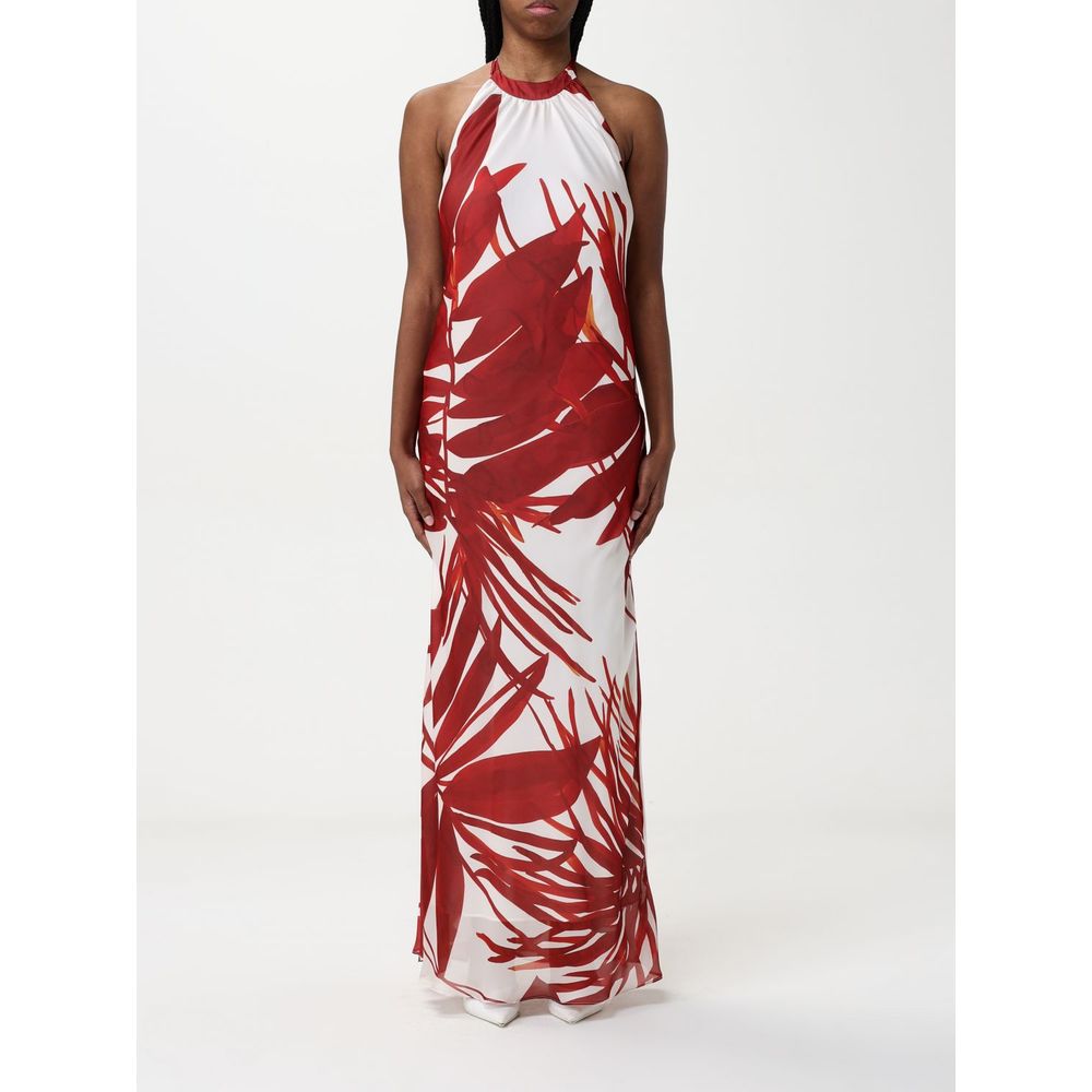 Hanita Red Silk Casual Dress