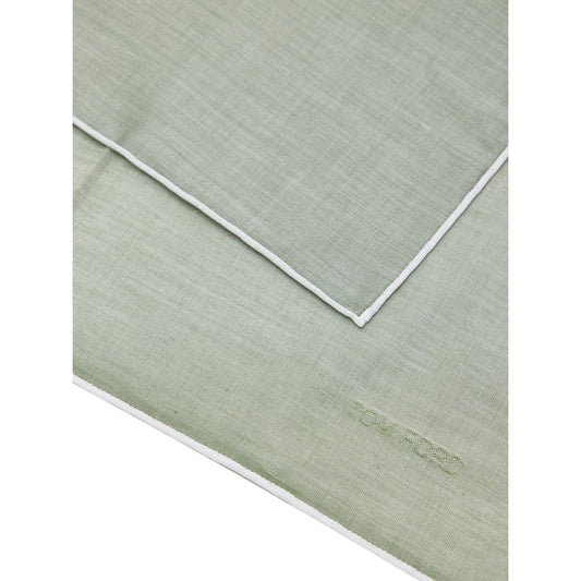 Tom Ford Green Cotton Pocket Square