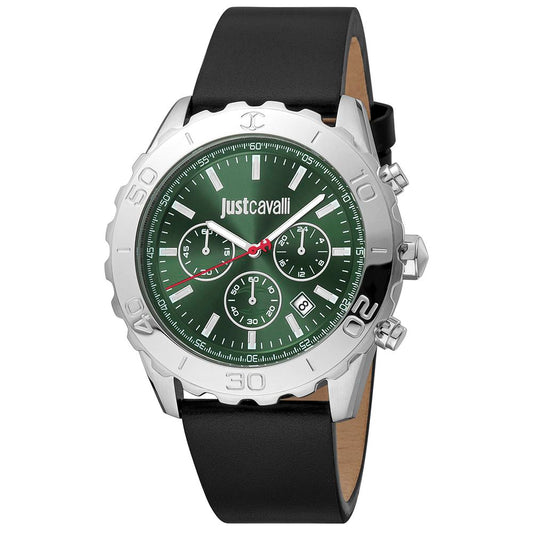 Just Cavalli Black Leather Bracelet Watch