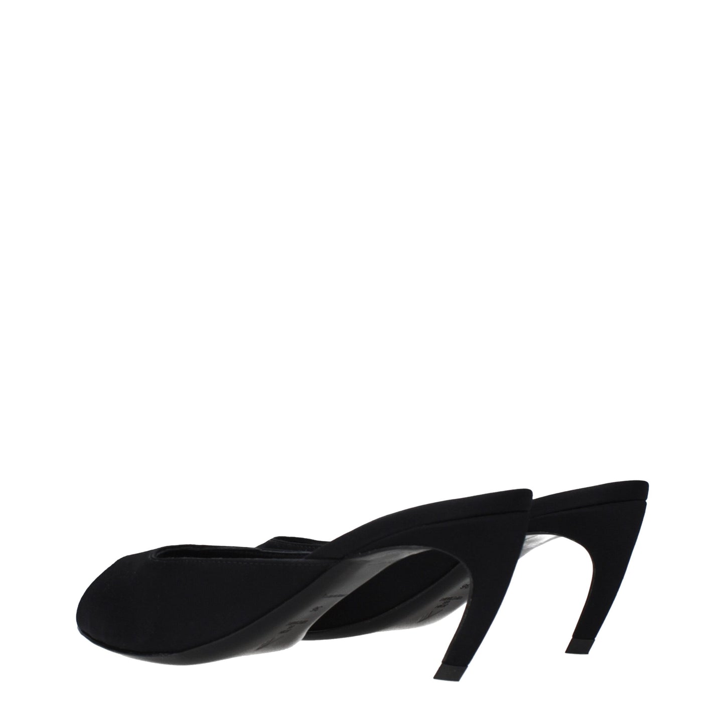 The Attico Black Fabric Flat Sandals