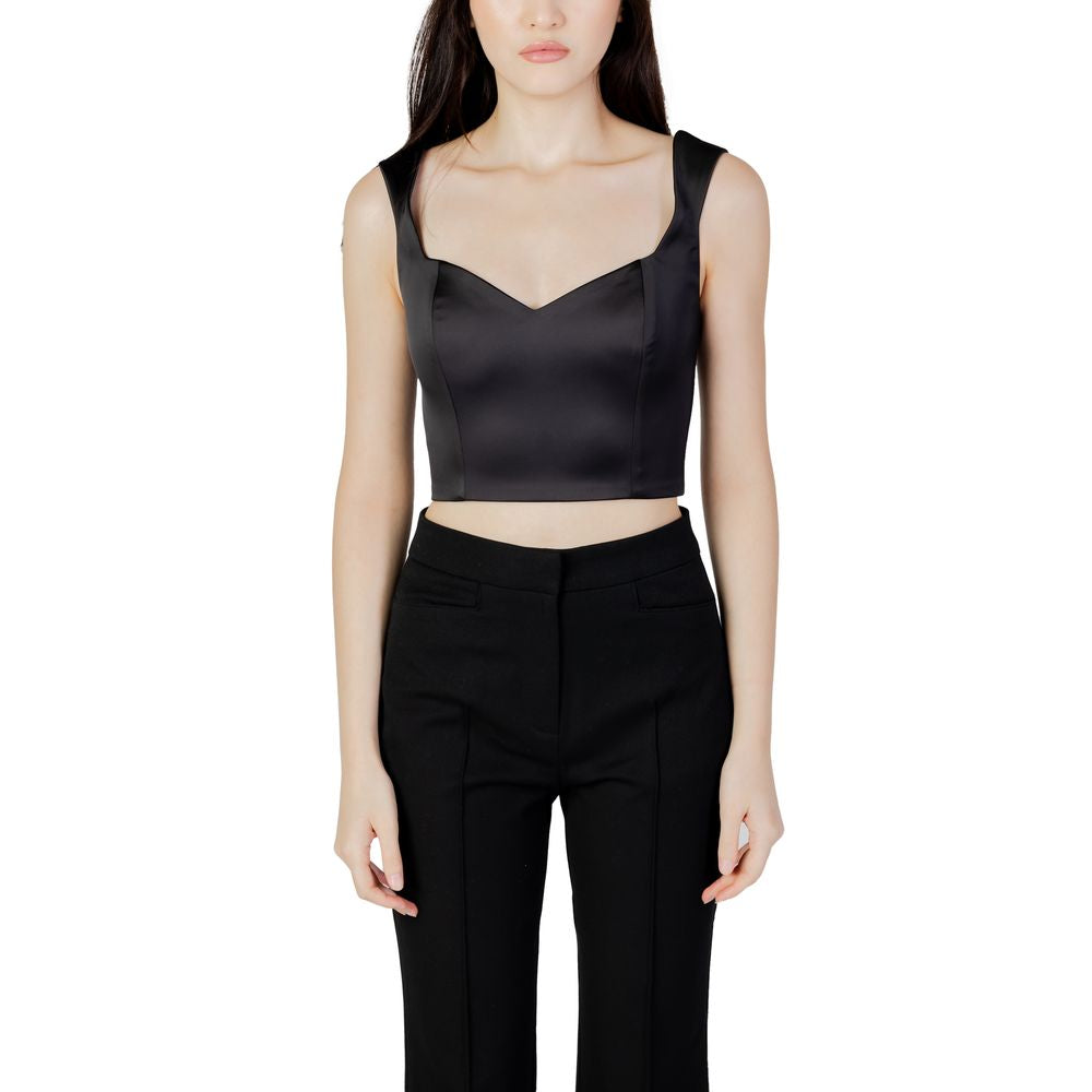 Silence Black Polyester Top