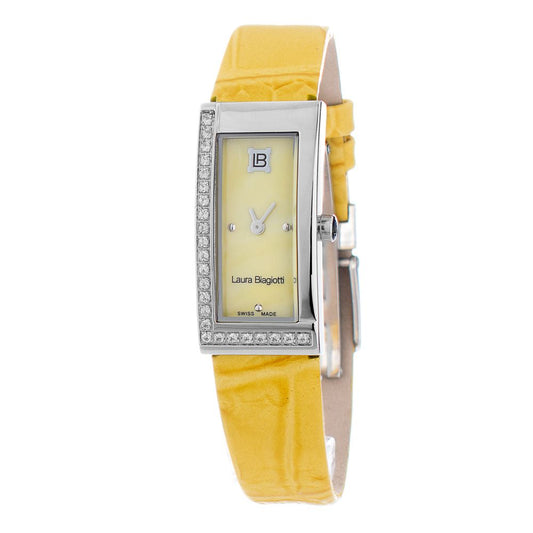Laura Biagiotti Yellow Leather Dress Watch