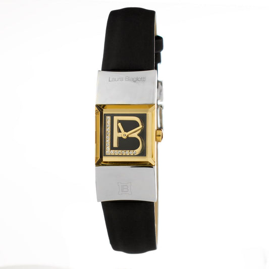 Laura Biagiotti Black Leather Dress Watch
