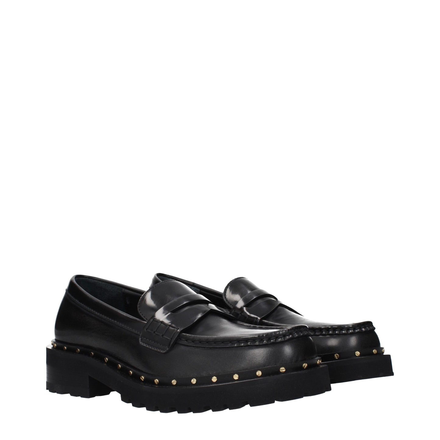 Golden Goose Black Leather Slip-On Loafers