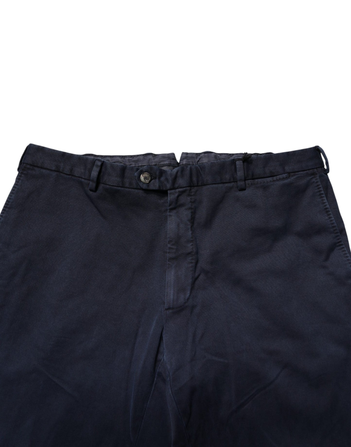 Santaniello Dark Blue Mid Waist Skinny Chino Trouser Pants