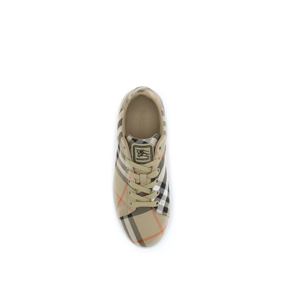 Burberry Beige Nylon Low Top Sneakers
