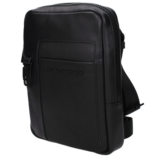 Piquadro Black Leather Crossbody Bag